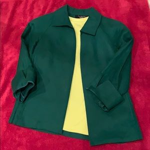 Linen short jacket - true kelly green.